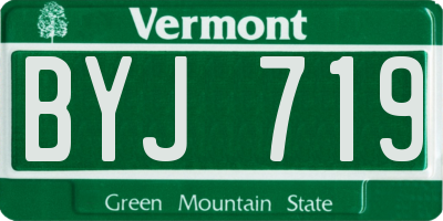 VT license plate BYJ719