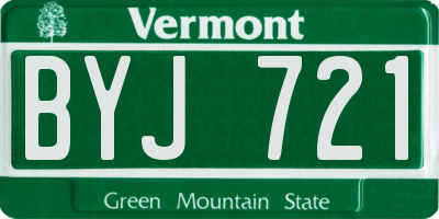 VT license plate BYJ721