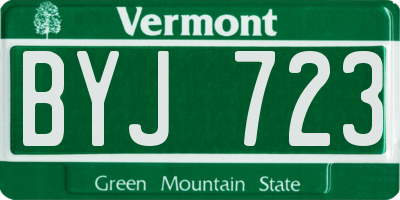VT license plate BYJ723