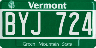 VT license plate BYJ724