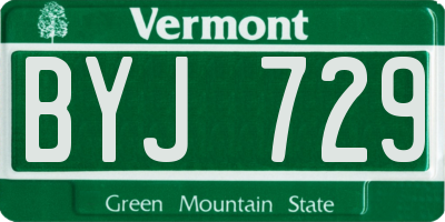 VT license plate BYJ729