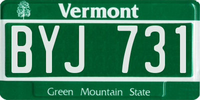 VT license plate BYJ731