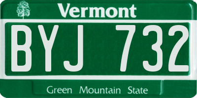 VT license plate BYJ732
