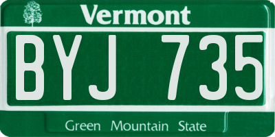 VT license plate BYJ735