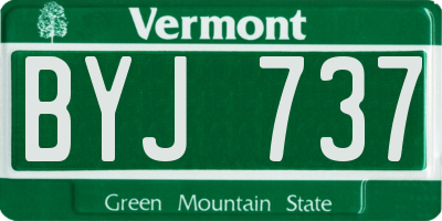 VT license plate BYJ737