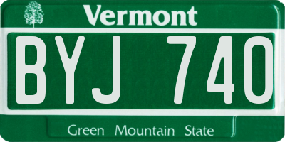 VT license plate BYJ740