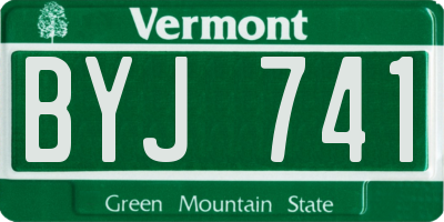 VT license plate BYJ741