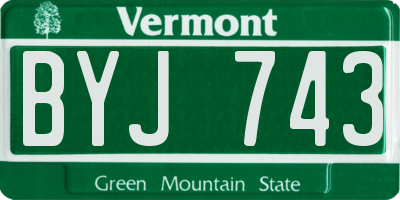 VT license plate BYJ743