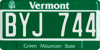 VT license plate BYJ744
