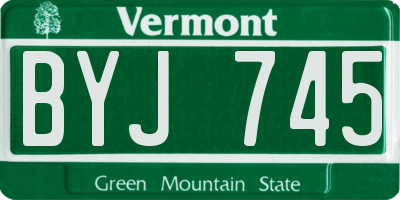 VT license plate BYJ745