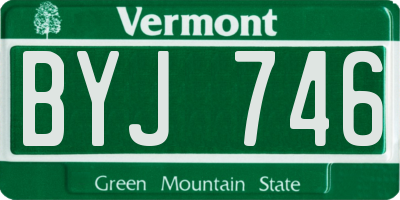 VT license plate BYJ746