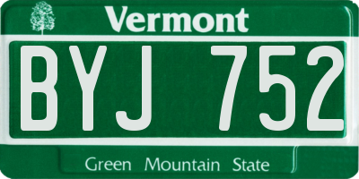 VT license plate BYJ752