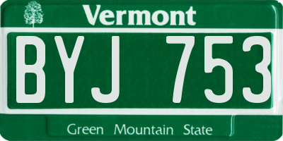 VT license plate BYJ753