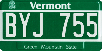 VT license plate BYJ755