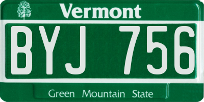 VT license plate BYJ756