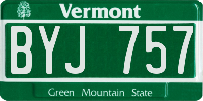 VT license plate BYJ757