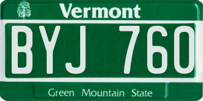 VT license plate BYJ760