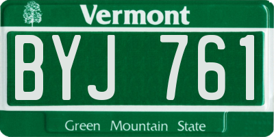 VT license plate BYJ761
