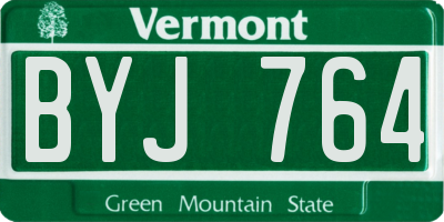VT license plate BYJ764