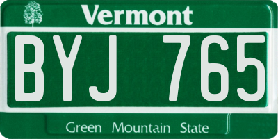 VT license plate BYJ765