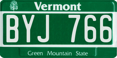VT license plate BYJ766