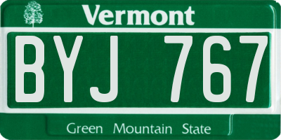 VT license plate BYJ767