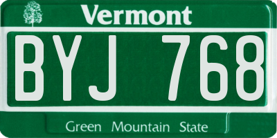 VT license plate BYJ768