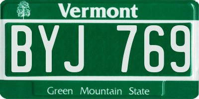 VT license plate BYJ769