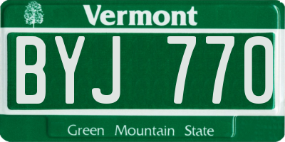 VT license plate BYJ770