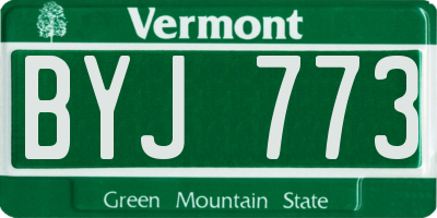 VT license plate BYJ773