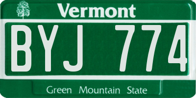 VT license plate BYJ774