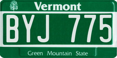 VT license plate BYJ775