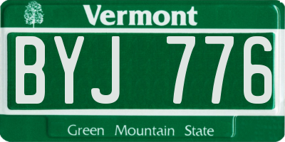 VT license plate BYJ776