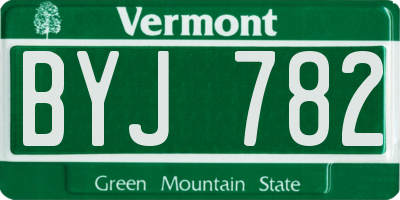 VT license plate BYJ782