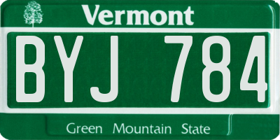 VT license plate BYJ784