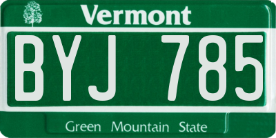 VT license plate BYJ785