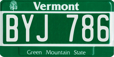 VT license plate BYJ786