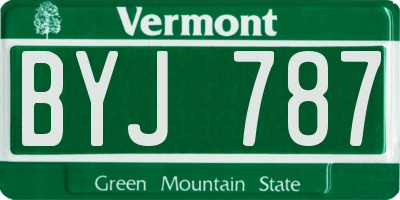 VT license plate BYJ787