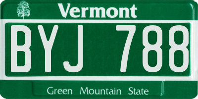 VT license plate BYJ788