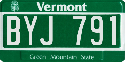 VT license plate BYJ791
