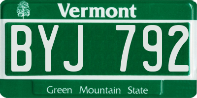 VT license plate BYJ792