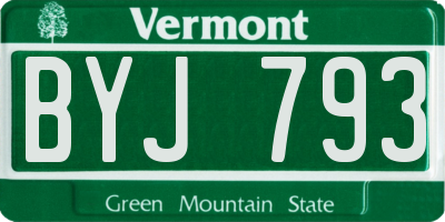VT license plate BYJ793