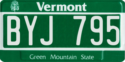 VT license plate BYJ795