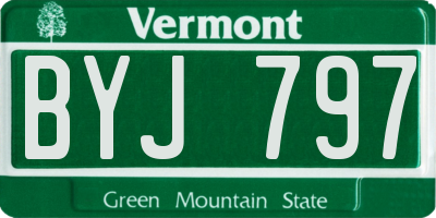 VT license plate BYJ797