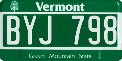 VT license plate BYJ798