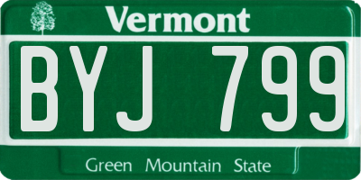 VT license plate BYJ799