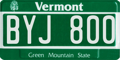 VT license plate BYJ800