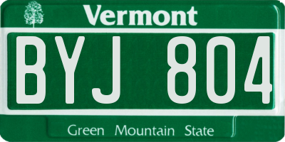 VT license plate BYJ804