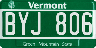 VT license plate BYJ806