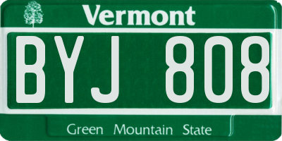 VT license plate BYJ808